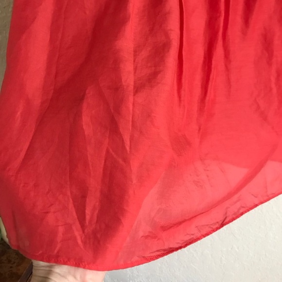 Beautiful LOFT Red Cotton Silk Blouse Small - Picture 6 of 7